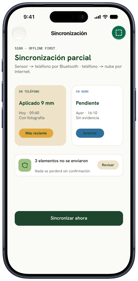 Pantalla de AgroTech con el trabajo y los avisos de la finca